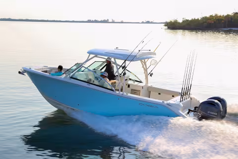 boat headed to fishing spot