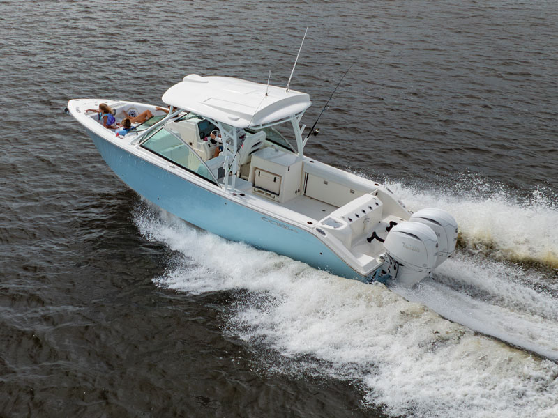 dual console boat on water