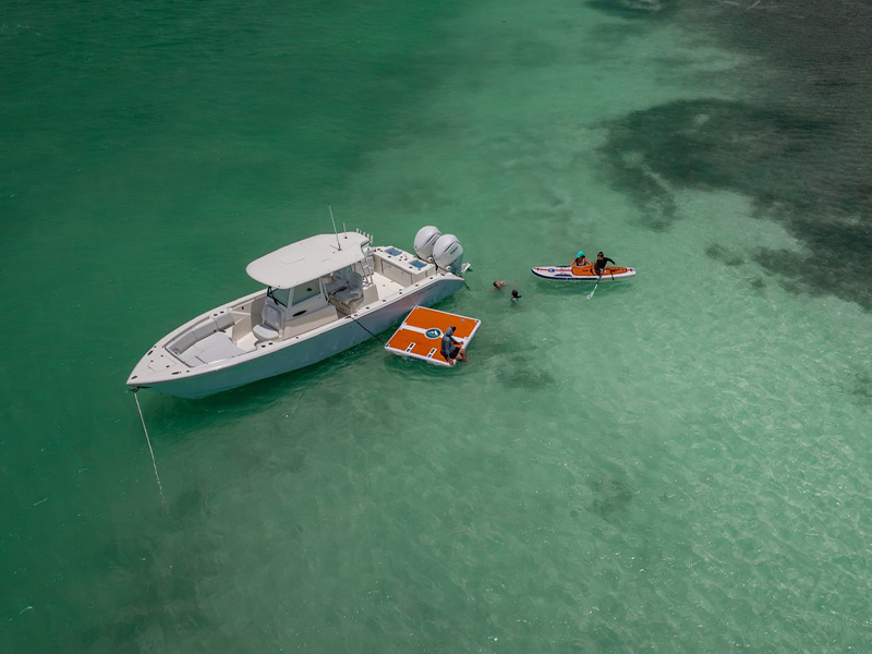 Aerial shot of 320 CC beautiful blue water