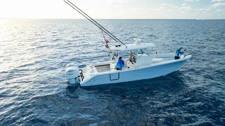Fishing in the ocean on the Cobia 350. CC